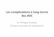 Les complications à long terme des AVC - CHUV · Définition: SPASM Consortium (2002) definition « Assume that all involuntary activities involve reflexes; then spasticity is intermittent