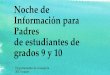 Noche de Información para Padres de estudiantes de grados 9 y 10 · 2018-08-21 · Guerra, Rita Tel.#/# Tel.:760.291.4043 Email/Correo: ... Guía para padres de los grados 9 y 10