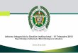 Informe Integral de la Gestión Institucional IV …...− La Institución se proyectó un cierre de brecha presupuestal del 25% para 2018, de la cual se obtuve un 13,87% adicional