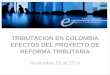 TRIBUTACION EN COLOMBIA EFECTOS DEL PROYECTO DE … · 10. Los efectos de las NIIF 11. Las tarifas de las personas naturales 12. Los efectos en el recaudo de la pasada reforma tributaria
