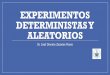 EXPERIMENTOS DETERMINISTAS Y ALEATORIOS · •Los experimentos deterministas son aquellos en que si se repiten bajo las mismas condiciones iniciales se garantiza el mismo resultado