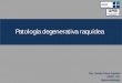 Patología degenerativa raquídea€¦ · Patología degenerativa raquis • Columna vertebral (33 v) se divide en cervical/ torácica/ lumbar/ sacra y cóccix (7 C, 12 D, 5 L, 5