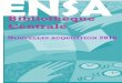 ENSA · SUGGESTIONS D’ACQUISITION : acquisition@ensa.dz Biologie du développement Biologie de l'alimentation humaine volume 1, Biologie, biochimie, microbiologie : cours, exercices