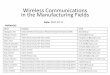 Wireless Communications in the Manufacturing Fields...•However, users would like to use wireless communications for “last hop” of their manufacturing systems. •If there are