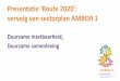 Presentatie ‘Route 2020’: vervolg van sectorplan AMBOR 1 · Presentatie ‘Route 2020’: vervolg van sectorplan AMBOR 1 Duurzame inzetbaarheid, Duurzame samenleving. Inzetten