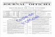 REPUBLIQUE DE COTE D'IVOIRE JEUDI 2 …...2 novembre 2017 JOURNAL OFFICIEL DE LA REPUBLIQUE. DE COTE D'IVOIRE 1231 DECRET n 2017-112 du 15 février 2017 modifiant les articles 2, 4,