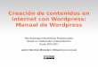 Creación de contenidos en internet con Wordpress: Manual ... · Javier Sánchez Monedero Creación de contenidos en Internet 12 2. Configuración básica del blog Lo primero será