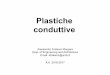 Plastiche conduttive - Moodle@Units€¦ · Le plastiche conduttive sono costituite da polimeri organici. ... le velocità dei rulli e le interazioni inchiostro/substrato. Vantaggi: