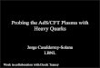 Probing the AdS/CFT Plasma with Heavy Quarks · 2008-05-13 · Probing the AdS/CFT Plasma with Heavy Quarks Jorge Casalderrey-Solana LBNL Work in collaboration with Derek Teaney!