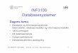 UNIVERSITETET INF3100 Databasesystemer · Buffer manager Execution manager Concurrency control Logging DDL compiler Casual users Database administrators INF3100 - 25.1.2010 – Ellen