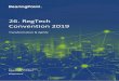 26. RegTech Convention 20191 26. RegTech Convention 2019 Transformation & Agility 26. –27. November 2019 Kap Europa, Frankfurt #regtechcon
