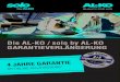Die AL-KO / solo by AL-KO GARANTIEVERLÄNGERUNG€¦ · die al-ko / solo by al-ko garantieverlÄngerung 4 jahre garantie bei online-registrierung* w w w. a l-k o. c om/ g a r d e