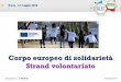 Corpo europeo di solidarietà Strand volontariatoeventipa.formez.it/sites/default/files/allegati_eventi/... · 2018-05-21 · europeo 7 dicembre 2016 ... servizio volontario non pagato