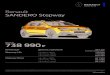 Renault SANDERO Stepway · 2019-11-19 · Stepway Drive 1,6 л, 82 л.с., MKП5 821 990 1,6 л, 113 л.с., MKП5 861 990 1,6 л, 102 л.с., АKП4 891 990 Цена от 738 990