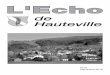 N° 61 Décembre 2016 - Hauteville no 61.pdf · L’ÉCHO DE HAUTEVILLE 7 Décembre 2016 – N° 61 FUsIOn DEs PArOIssEs Dès le 1er janvier 2017, les paroisses de Sainte- Marie de