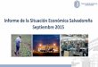 Informe de la Situación Económica Salvadoreña Septiembre 2015 · Trabajadores Cotizantes al Instituto Salvadoreño del Seguro Social – julio 2015 . Variación anual . Fuente: