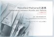 MoodleとMaharaの連携Moodle1.9xとMaharaはうまく連携が取れる モジュールを使い、Maharaの課題をMoodleで評価可能かつ MaharaにMoodleでの講評が転送されることを確認