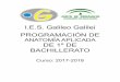 I.E.S. Galileo Galilei PROGRAMACIÓN DEiesgalileocordoba.es/wp-content/uploads/2015/10/1ºBTO...2015/10/01  · íntimamente relacionados con la actividad motora necesaria en las artes