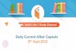 Daily Current Affair Capsule 9th Sept 2019 › assets › frontend › pdf › ... · Former president of Zimbabwe Robert Mugabe has died at the age of 95. Mugabe was a former guerrilla