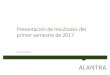 Alantra Presentación de Resultados 2017 H1 vf · 2020-01-07 · Presentación de resultados del ... fichajes senior en negocios existentes y (iii) ... El beneficio neto está compuesto