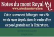 Notes du mont Royal ←  · 2019-03-10 · Notes du mont Royal Cette œuvre est hébergée sur «No tes du mont Royal» dans le cadre d’un exposé gratuit sur la littérature. SOURCE