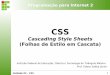 (Folhas de Estilo em Cascata) - Edwar Saliba Júnior · Unidade 02 – CSS 1 Programação para Internet 2 CSS Cascading Style Sheets (Folhas de Estilo em Cascata) Instituto Federal