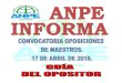 ANPE NAVARRA. RESUMEN CONVOCATORIA OPOSICIONES DE MAESTROS ... ANPE NAVARRA. RESUMEN CONVOCATORIA OPOSICIONES