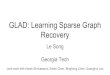 GLAD: Learning Sparse Graph Recoveryckingsf/AutoAlg2019/slides/GLAD_ LearningSpars… · AUC` on 100 test graphs, Gaussian random graph sparsity=0.05 and edge values sampled from