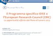 Il Programma specifico IDEE e€¦ · Il Programma specifico IDEE e l’European Research Council (ERC) Le opportunità offerte dal Piano di Lavoro 2013 14 giugno 2012 Università