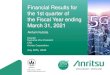 Financial Results for the 1st quarter of the Fiscal Year ... · 4/9～ Remote work + Refraining use of public transportation for commuting Commute reduction ratio 60％ ・Masks are