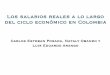 Los salarios reales a lo largo del ciclo económico en Colombia · Colombia: salarios reales y ciclo económico; salarios reales, empleo y desempleo. ii) Las horas trabajadas son