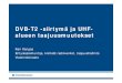 DVB-T2 -siirtymä ja UHF- alueen · PDF file Viestintäviraston yhteyshenkilöt DVB-T2 –viestintä-ja taajuusmuutoskysymyksissä: Tiina Aaltonen, DVB-T2 –viestinnän projektikoordinaattori,