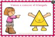 Vamos a conocer el triangulo...Pinta los que tienen forma de triangulo Nombre: Repasa con rotulador los triángulos y picha los cuadrados Nombre: Sigue la serie con gomet de colores