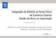 Integração da ANVISA ao Portal Único de Comércio Exterior ... · RDC 228/2018 –Gestão de Riscos Art. 08 Anvisa estabelecerá formalidades e procedimentos para importadores