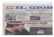 Copertina del quotidiano IL GIORNO · NON Sl CHIURO Blitz in appartamentc Sequestrata drogæ I carabinieri, dopo una «soffiata», hanno fatto una perquisizione e hanno trovato 20