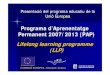 Programa d’Aprenentatge Permanent 2007/2013 (PAP) Lifelong ... · Associacions escolars Comenius • Projectes educatius entre centres dels diferents països participants en el