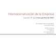 Internacionalización de la Empresa Lección 3ª La crisis ... 2019 2020 Leccion 3.pdf · Internacionalización de la Empresa Lección 3ª: La crisis global de 2007. 2 Programa Introducción