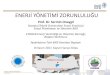 ENERJİ YÖNETİMİ ZORUNLULUĞU · 2017. 11. 17. · ENERJİ YÖNETİMİ ZORUNLULUĞU Prof. Dr. Sermin Onaygil İstanbul Teknik Üniversitesi Enerji Enstitüsü Enerji Planlaması