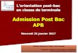 Admission Post Bac APB - orientation.fis.hkorientation.fis.hk/uploads/1/7/3/4/17345209/25-janv-2017-diaporama... · commerce post-bac. des concours Sésame, Accès, Team, Pass, Link
