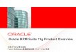 Oracle BPM Suite 11g Product Overview...Application Development Framework Enterprise Modelling Native BPMN2.0 BPA Suite BPM JDeveloper BAM CEP Service Bus Data Integrator Adapters