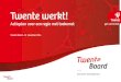 Twente werkt!€¦ · één van de pijlers van de Nederlandse economie, met een groeiende toegevoegde waarde, hoge exportquote, hoge R&D-inzet en brede toepassingsmogelijkheden. Bedrijven,
