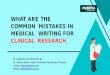 What are the common mistakes in medical writing for clinical research? – Pubrica