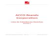 ACCO Brands Corporat Revis££o 2 da Lista de Subst£¢ncias Restritas da ACCO Brands P£Œgina 6 de 29 Data