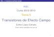 Tema 5 - Academia Cartagena99 · INEL 5 : Transistores de Efecto Campo CONCEPTOS CLAVE DEL TEMA 5 Tipos de transistores FET: •MOSFET de acumulación y deplexión; de canal n y canal