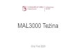 MAL3000 Teżina - University of Malta€¦ · Il-Preżentazzjoni Wara r-riżultat u wara li tagħmel il-korrezzjonijiet fejn ikun mitlub u ddurha għall-ortografija u l-istil, għandek