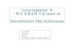 Interchapeter B 핵산 생물공학 기술 (part A) Recombinant DNA …dorim.mokpo.ac.kr/~sjkim/lecture/bio_2003_sp/Inter... · 2017. 6. 26. · Recombinant DNA techniques - 전기영동