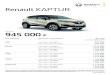 Renault KAPTURЦена от 945 000 * * Рекомендованная максимальная цена на Renault KAPTUR в комплектации Life (Лайф) 1,6 л, 114