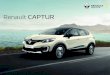 Novo Renault CAPTUR · Carga útil 449 kg Peso (em ordem de marcha) 1.273 kg 1.286 kg 1.352 kg Aceleração 0 a 100 km/h (s) ... Banco do motorista com regulagem de altura • •