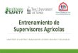 Entrenamiento de Supervisores Agrícolas · a influenciar las actitudes de trabajadores jóvenes hacia seguridad en la granja. ... grave en la vida de un trabajador joven. •Como