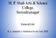M. P. Shah Arts & Science College, Surendranagar...77 RATHOD NAVALSINH KARSANBHAI History Male OBC No No GSEB G 18532 2014 700 549 78.43 1 78 CHAUHAN SHILPABEN JAYANTIBHAI Gujarati